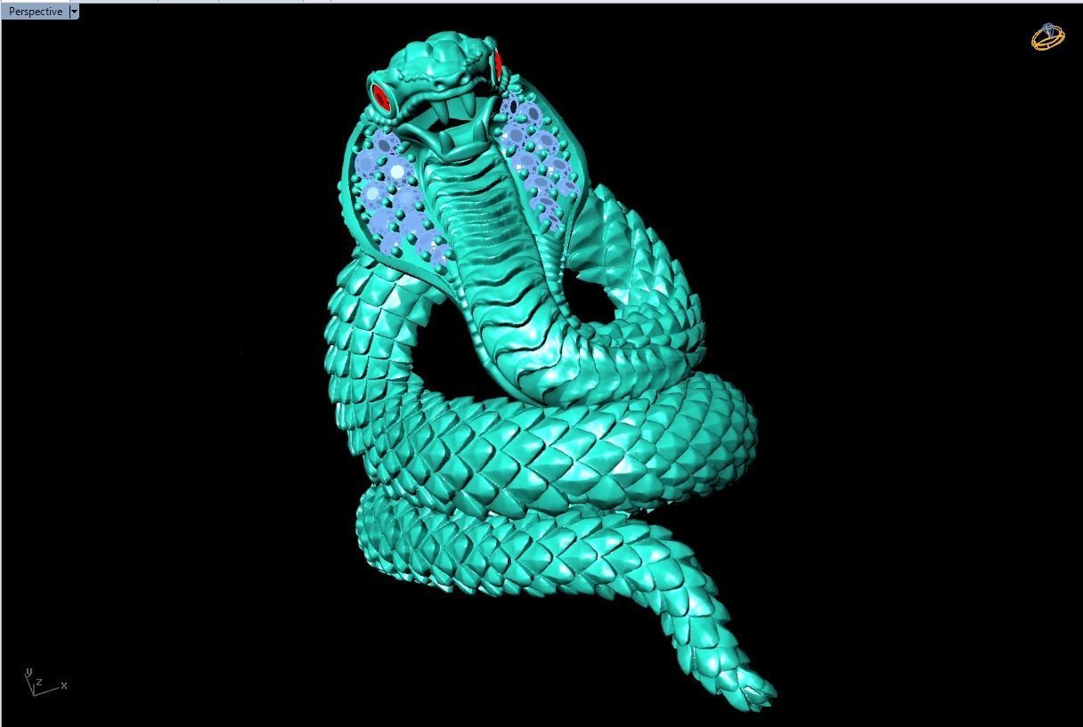 Snake Ring - Cobra ring  3D print model_1