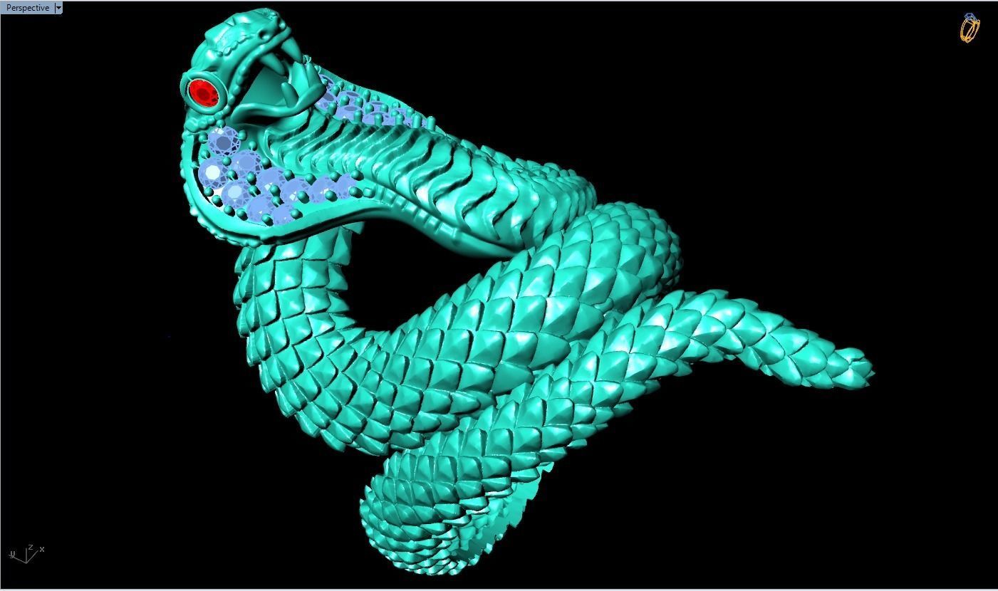 Snake Ring - Cobra ring  3D print model_6
