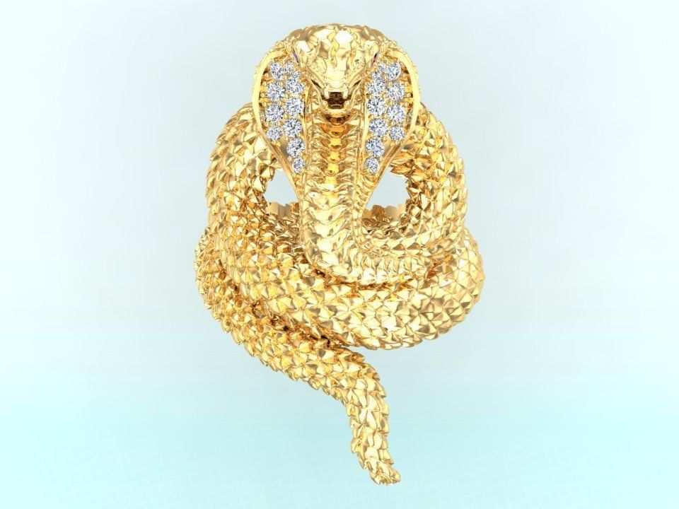 Snake Ring - Cobra ring  3D print model_3