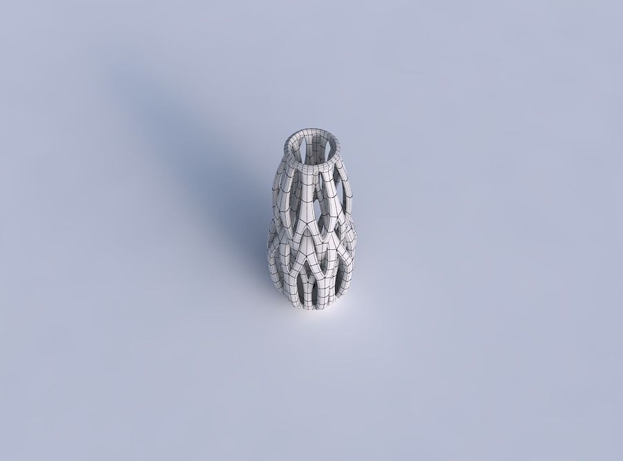 Vase curved medium with intertwining lines tapered 3D print model_6