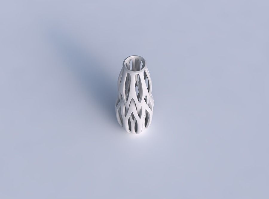 Vase curved medium with intertwining lines tapered 3D print model_1