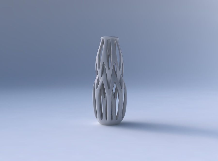 Vase curved medium with intertwining lines tapered 3D print model_4