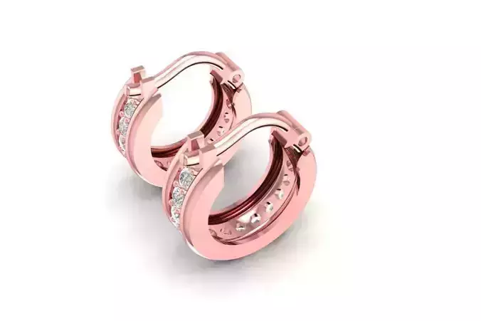 Elegant Diamond Huggie Hoop Earrings 2083