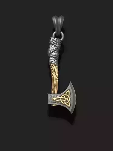 Viking axe pendant 3D print model