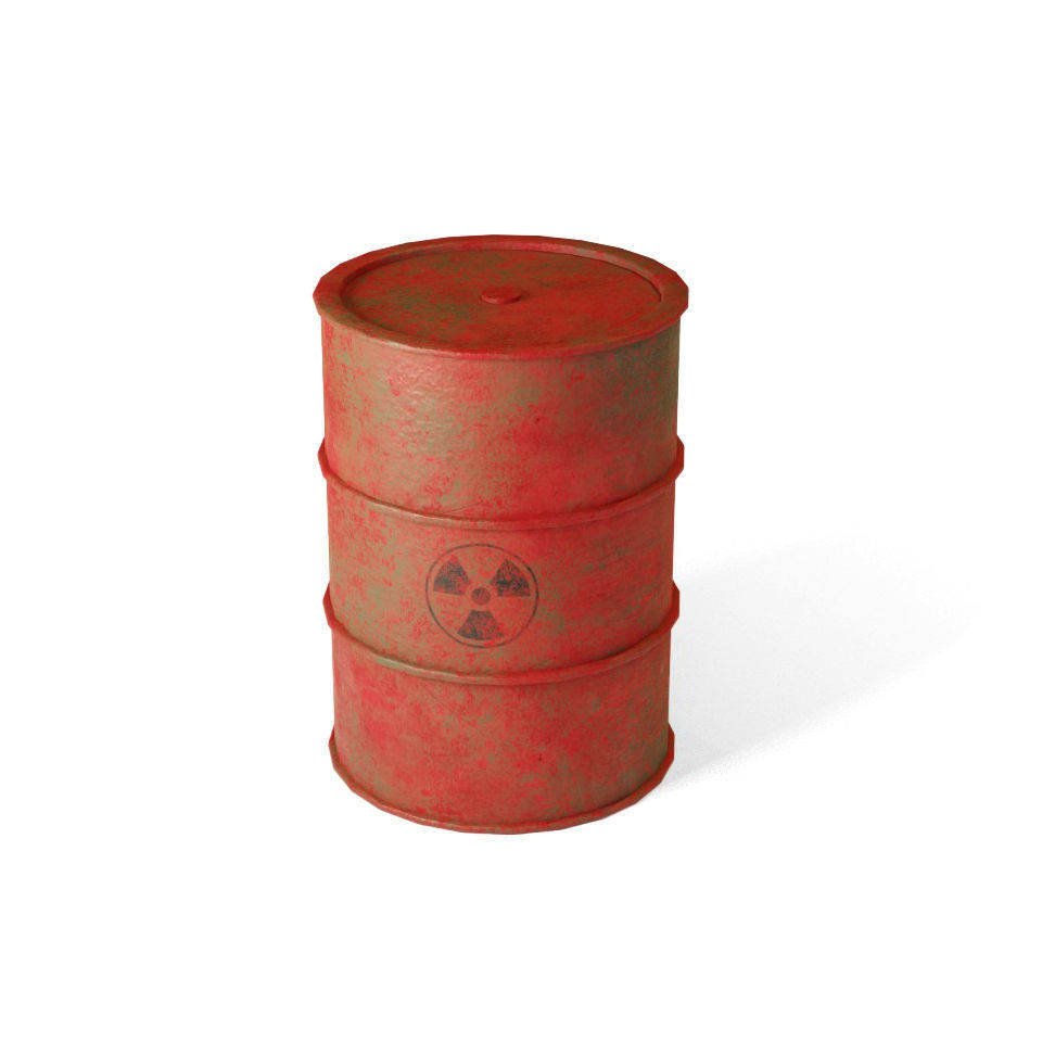Low Poly Oil Barrel Low-poly 3D model_2