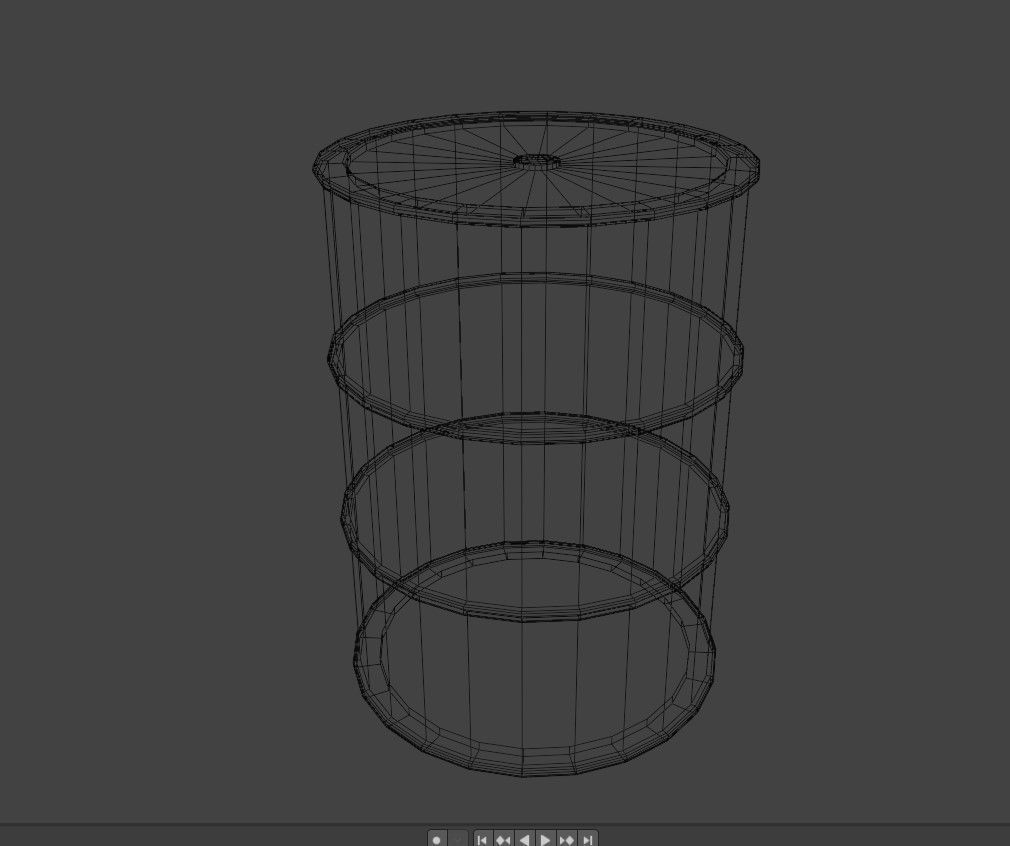 Low Poly Oil Barrel Low-poly 3D model_5