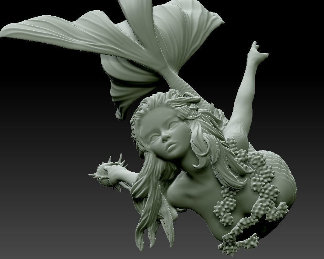 Mermaid 3D print model_3