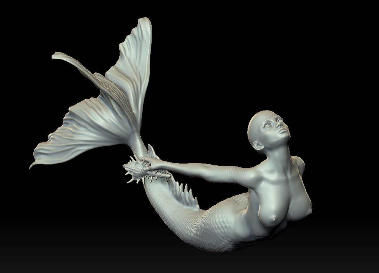 Mermaid 3D print model_16