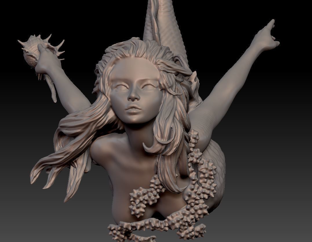 Mermaid 3D print model_6
