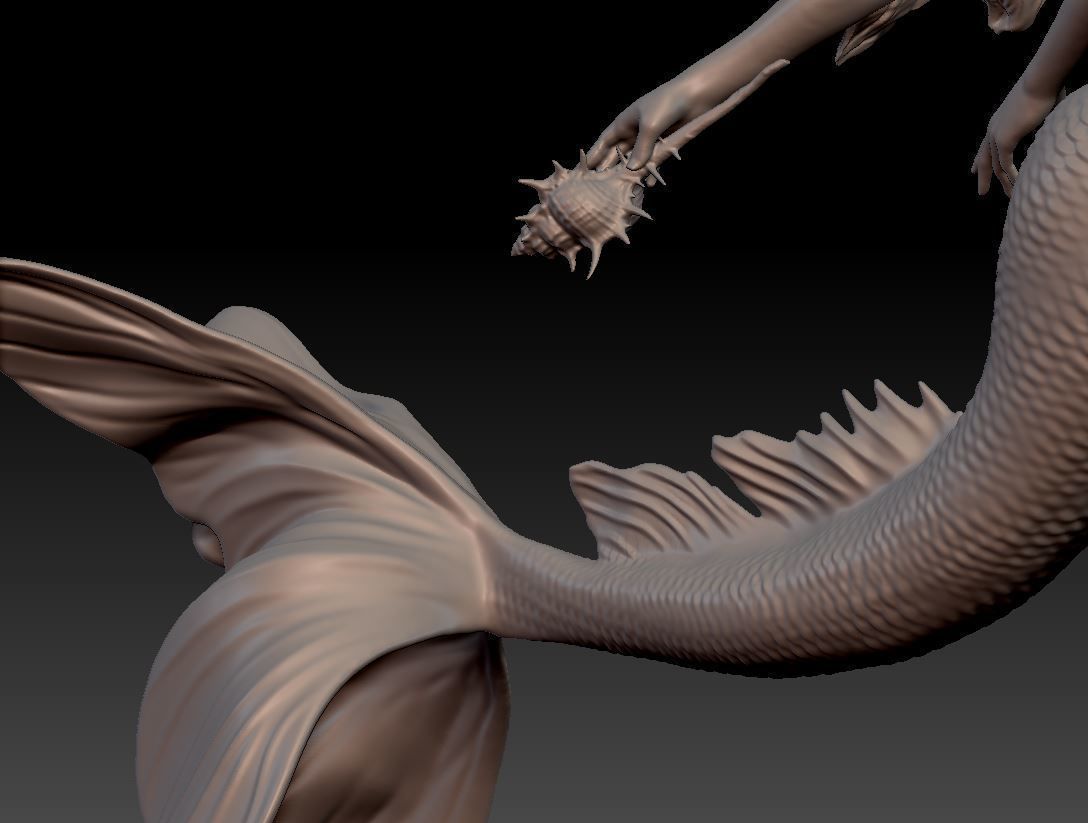 Mermaid 3D print model_9