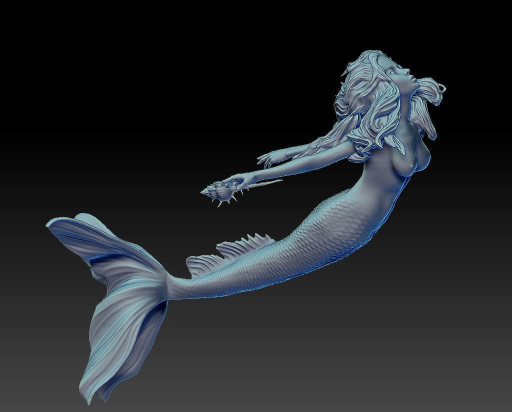 Mermaid 3D print model_13