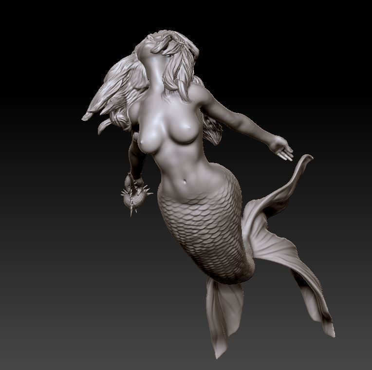 Mermaid 3D print model_11