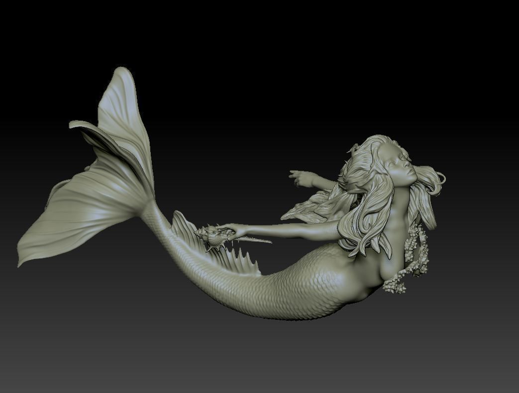Mermaid 3D print model_2