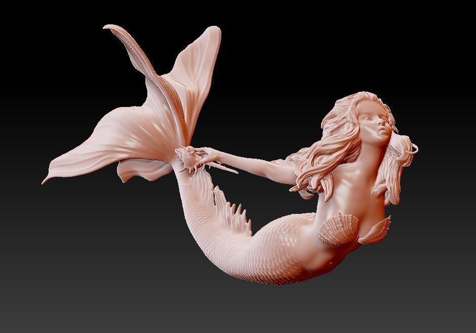 Mermaid 3D print model_14