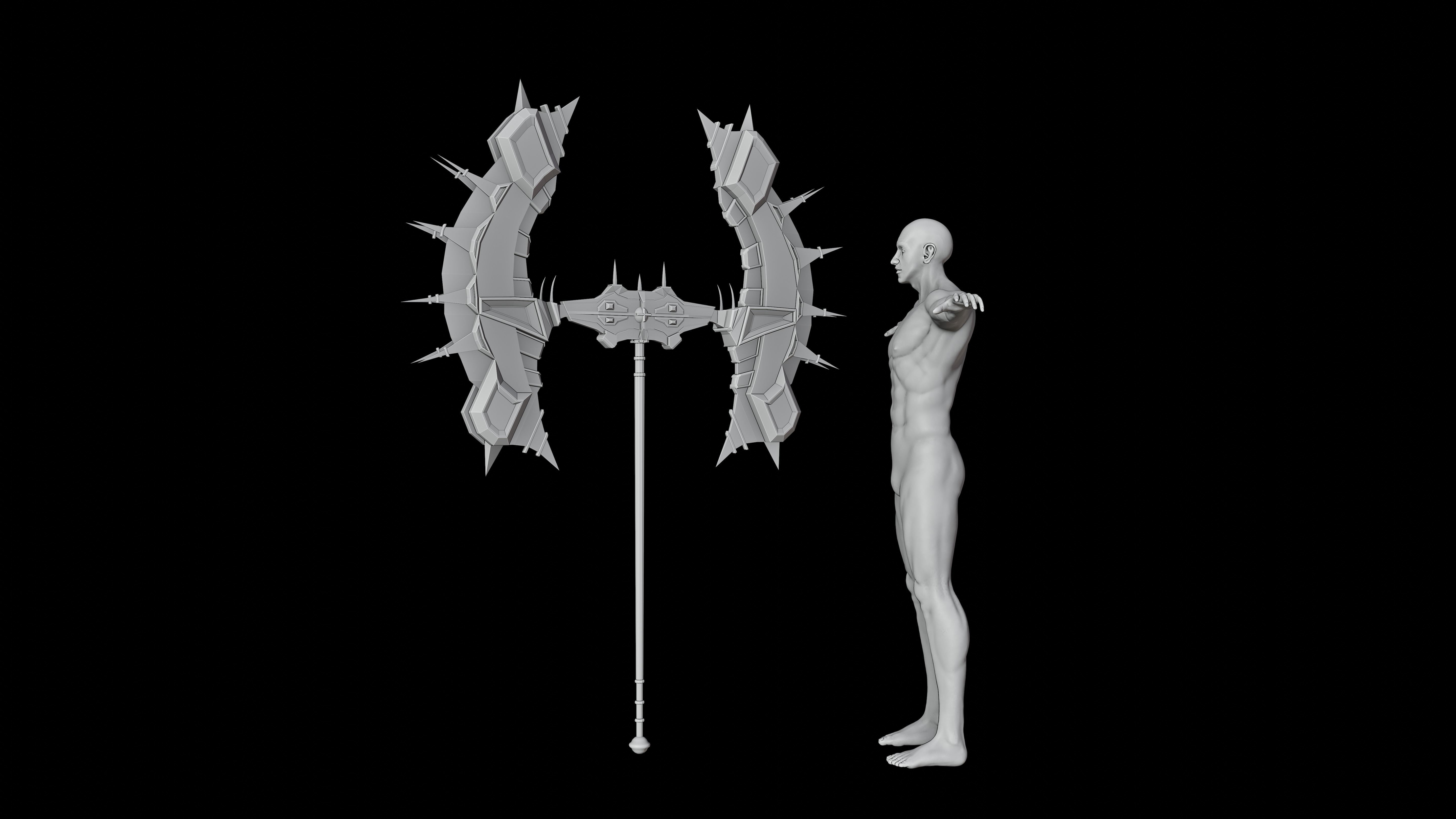 Double Sided Viking Axe Low-poly 3D model_12