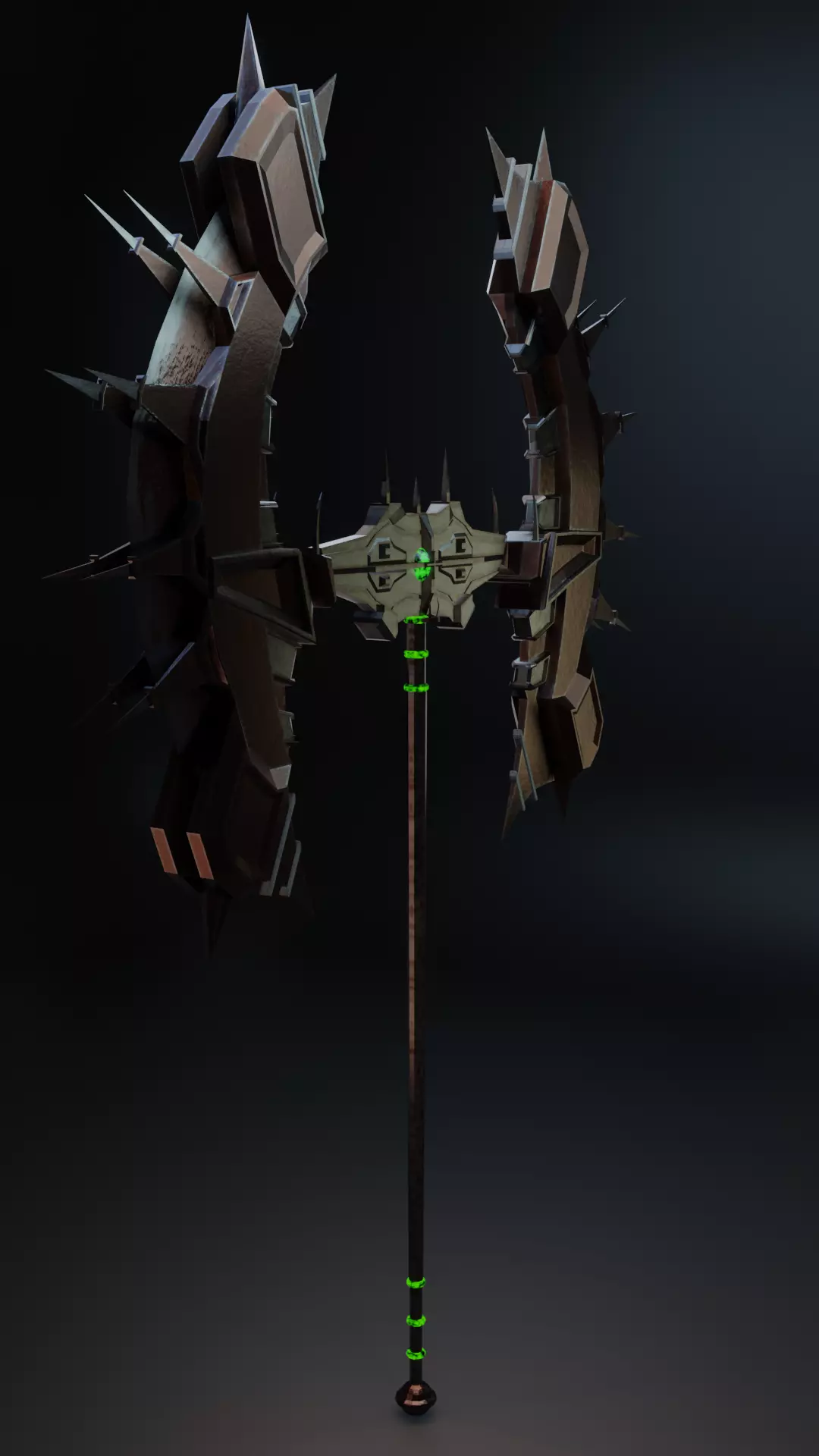 Double Sided Viking Axe Low-poly 3D model_0