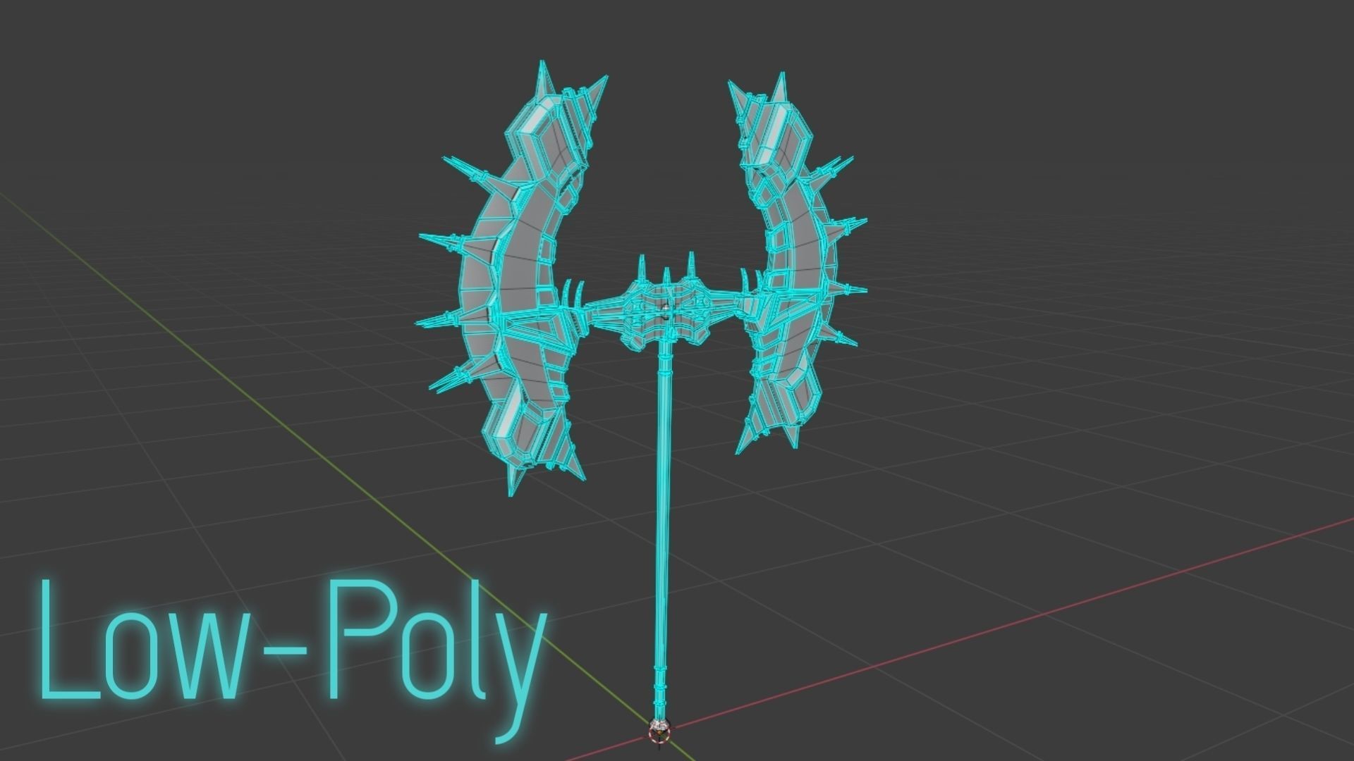 Double Sided Viking Axe Low-poly 3D model_3