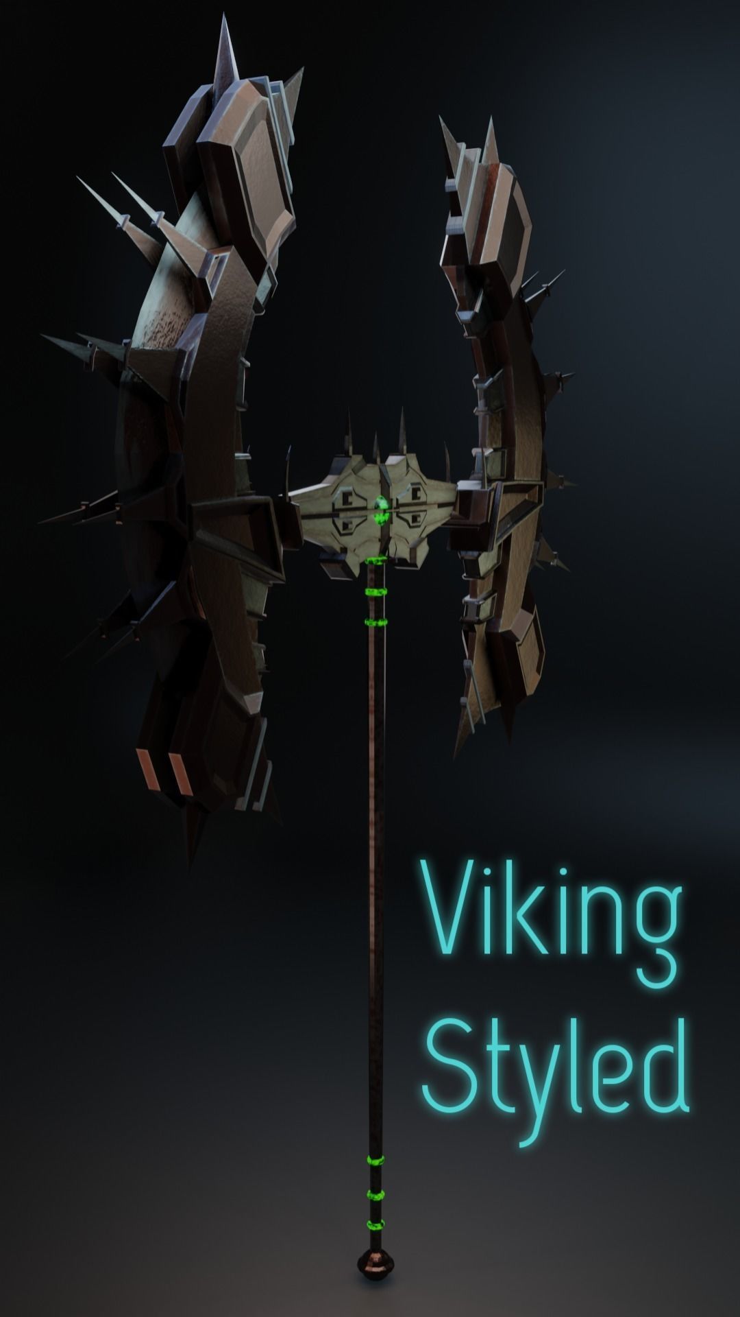 Double Sided Viking Axe Low-poly 3D model_8