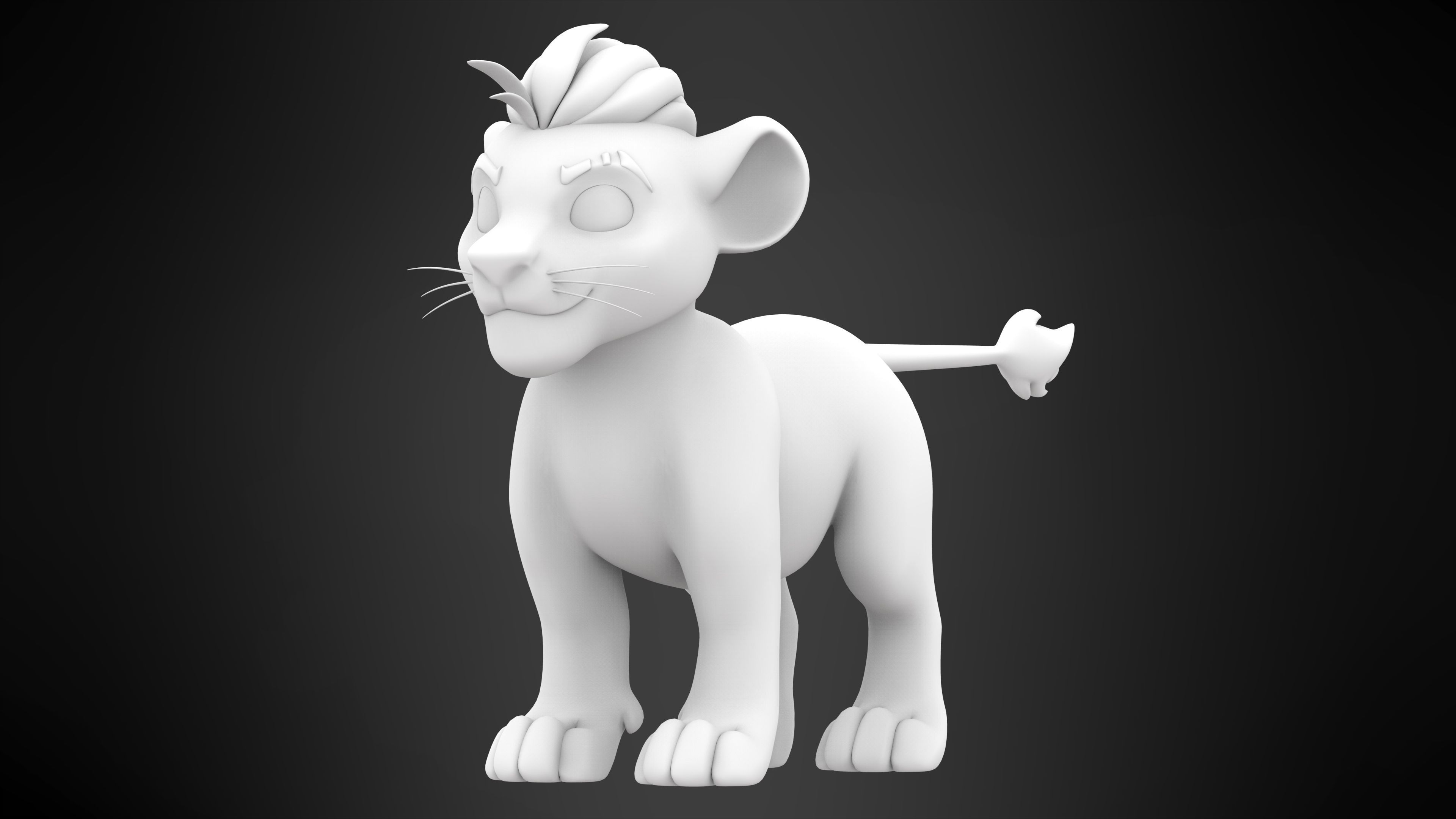 Kion Cub Low-poly 3D model_10
