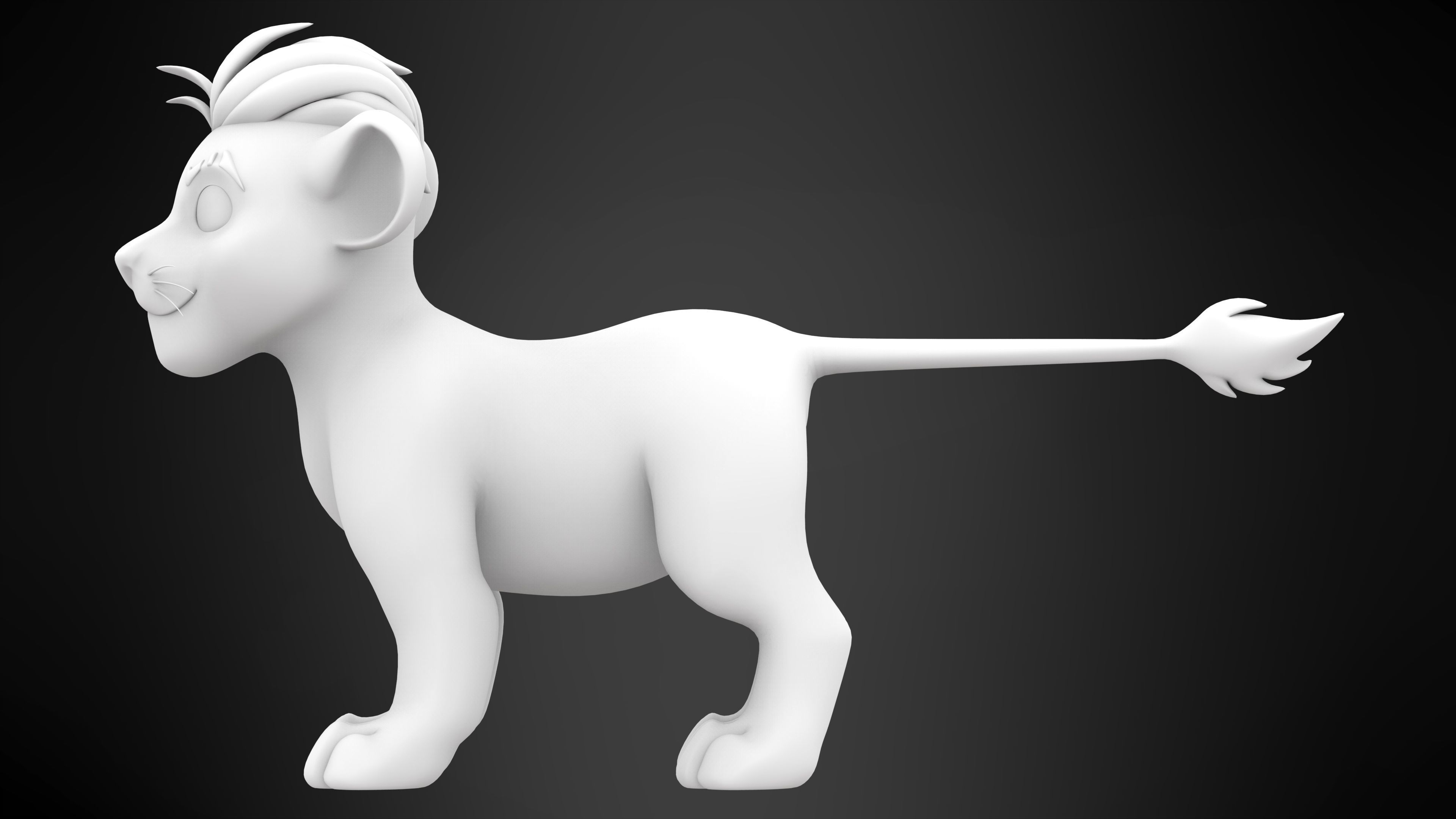 Kion Cub Low-poly 3D model_12