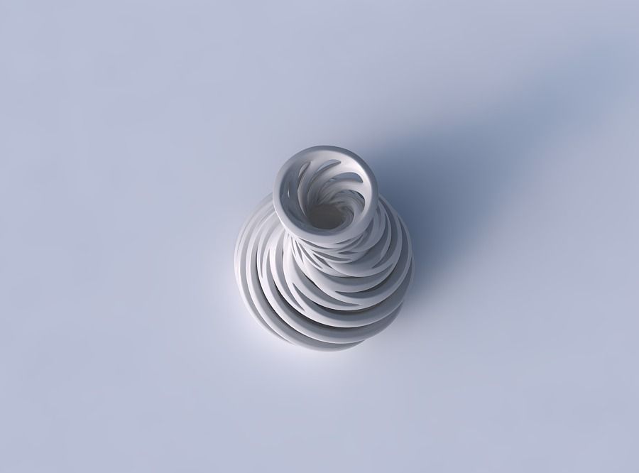 Vase curved hourglass with intertwining lines very twisted an... 3D print model_2