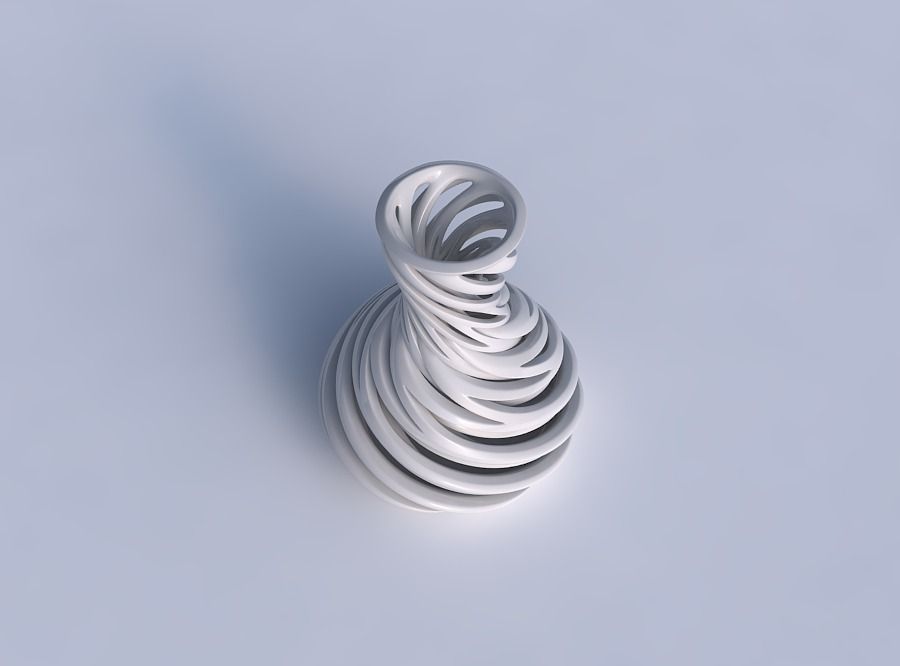 Vase curved hourglass with intertwining lines very twisted an... 3D print model_1