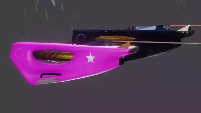 Laser-guided  lightning cannon  Low-poly 3D model