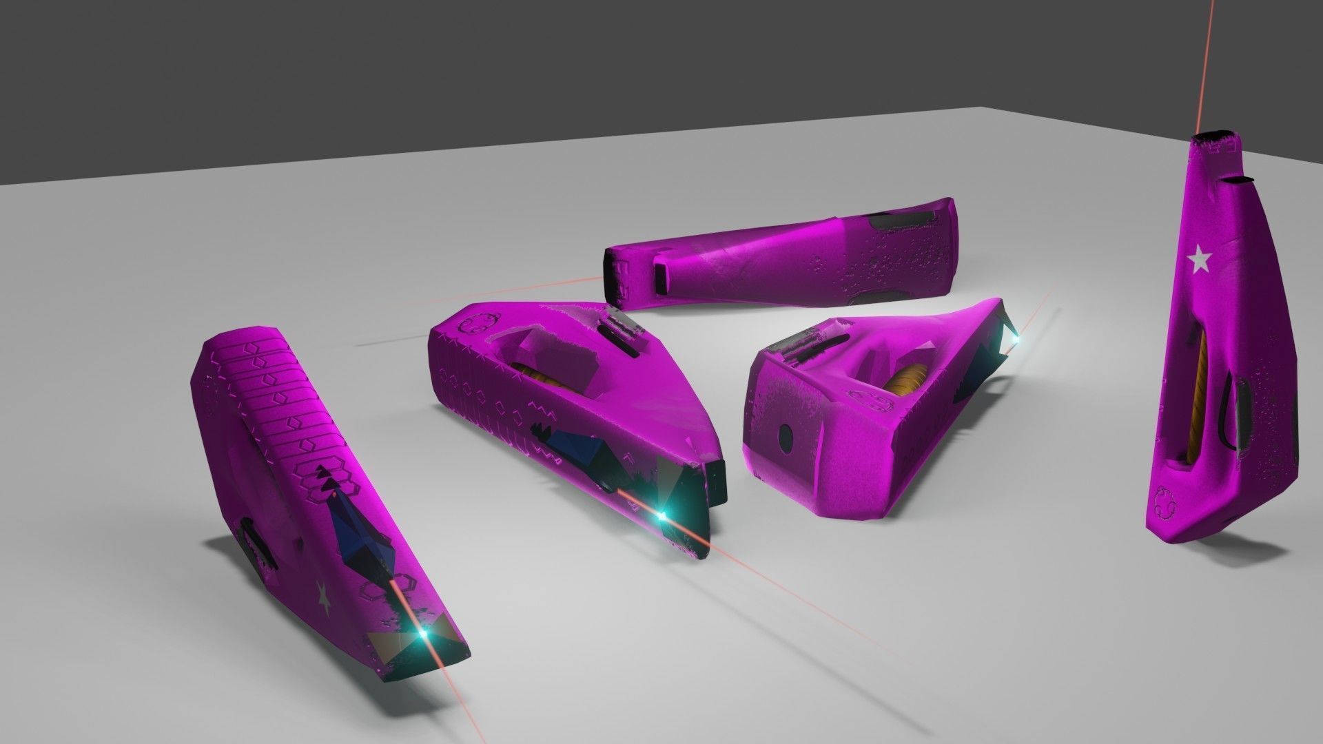 Laser-guided lightning cannon Low-poly 3D model_9
