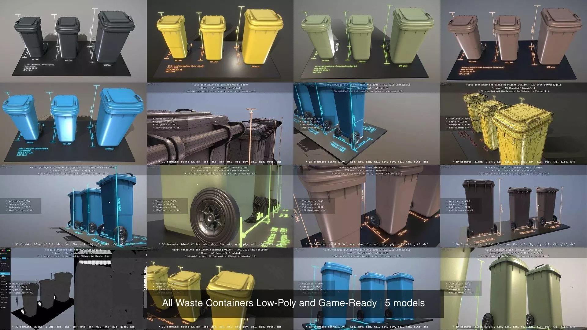 All Waste Containers Low-Poly and Game-Ready 3D Model Collection_6