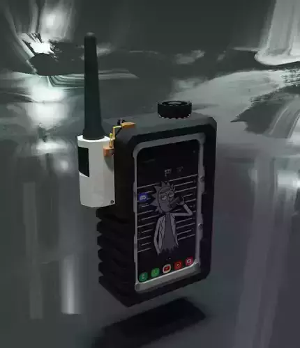 walkie-talkie low-poly model cell phone with microphone Low-poly 3D model