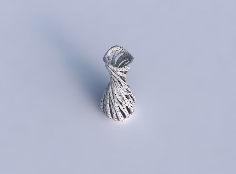 Vase curved hourglass with intertwining lines twisted and tap... 3D print model_6