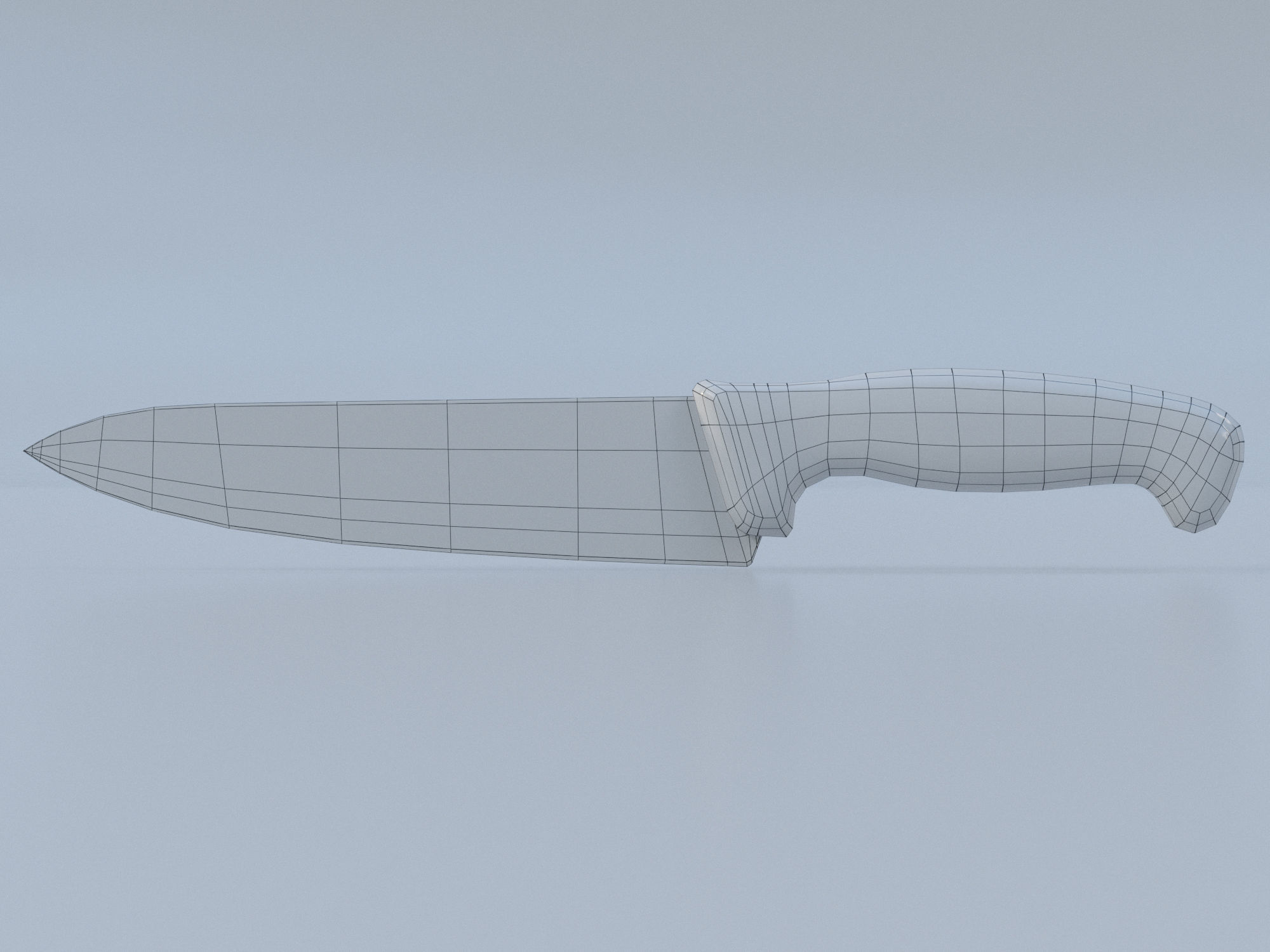 Knife kitchen Low-poly 3D model_5