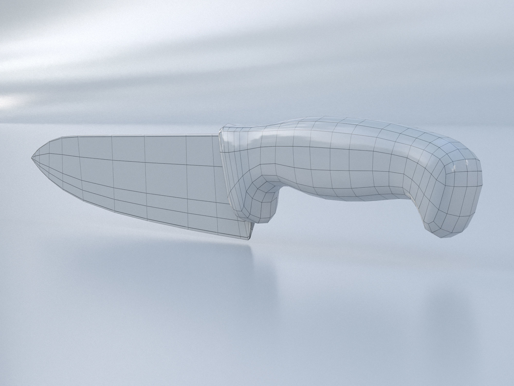 Knife kitchen Low-poly 3D model_6