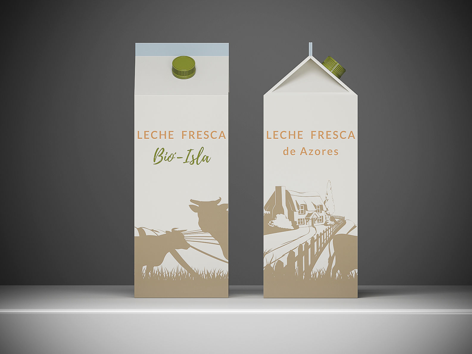 Milk 1000ml cardboard box packaging with cap slim 3D model Free low-poly 3D model_3