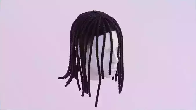 Long Dreads Style 2 - Fully Braided Low-poly 3D model