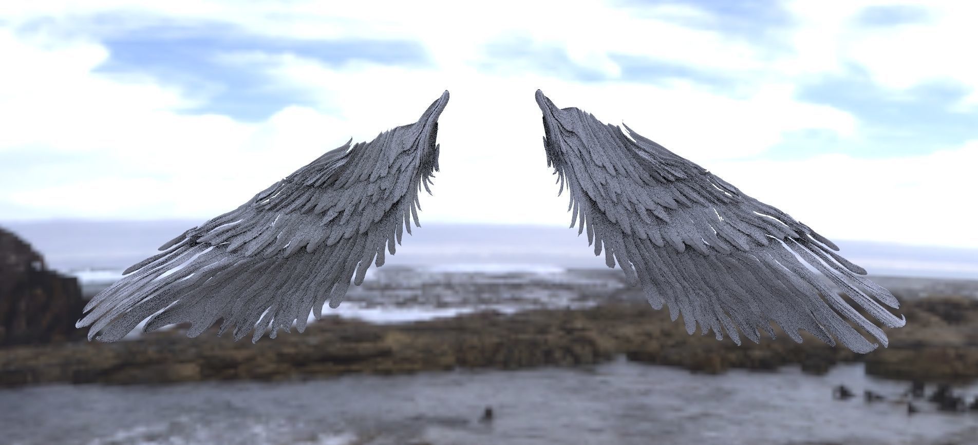 Harpy Wings 3D model_1