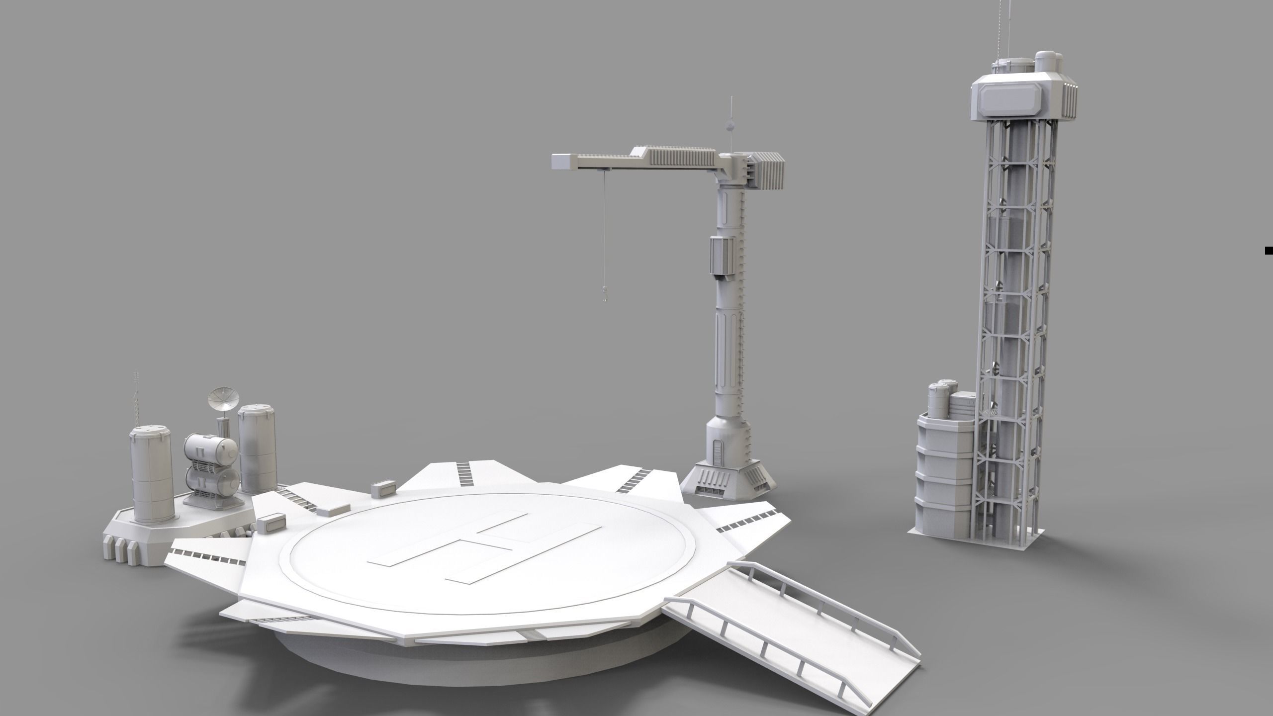 sci fi industrial objects 3D model_14