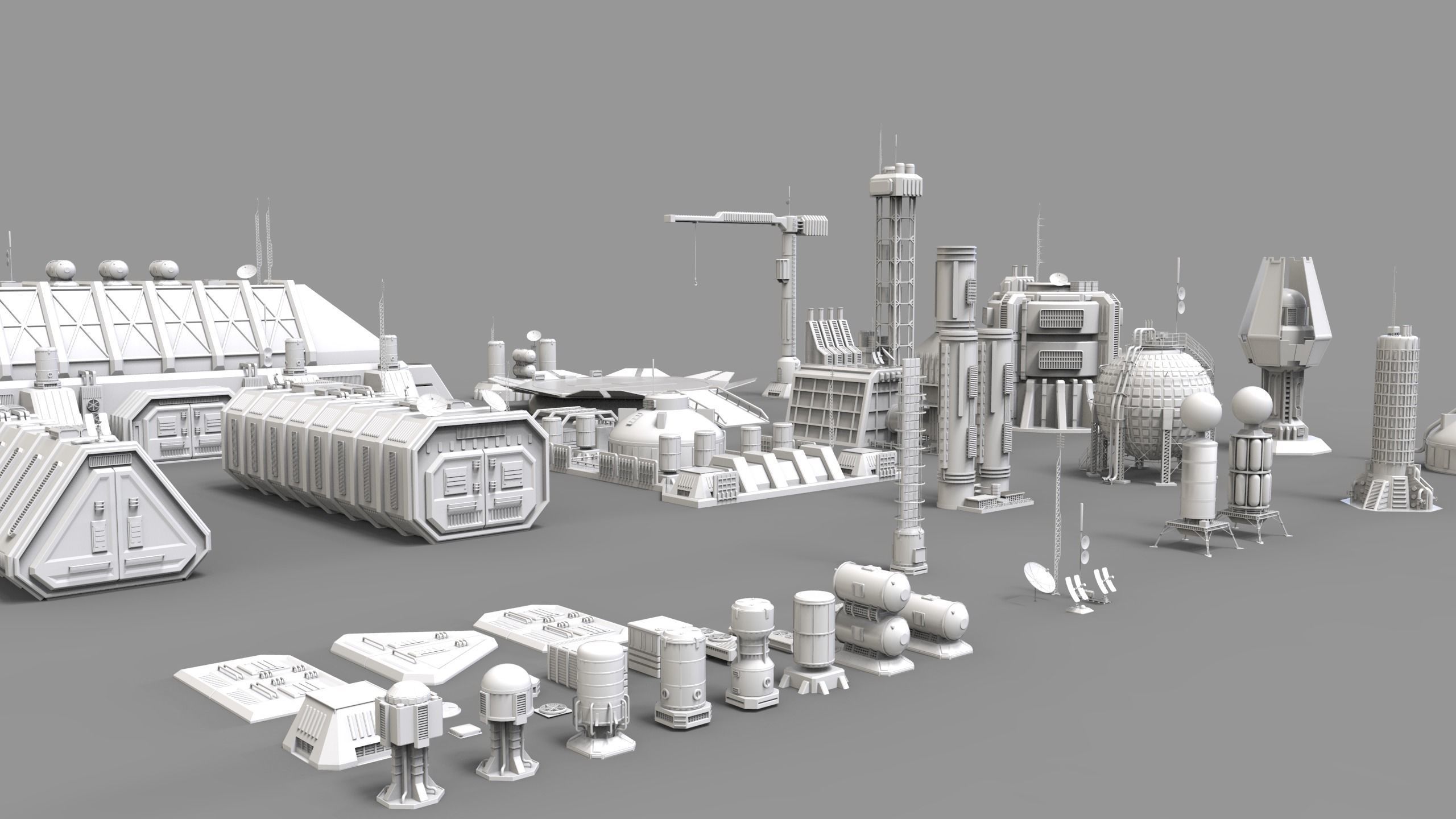 sci fi industrial objects 3D model_2