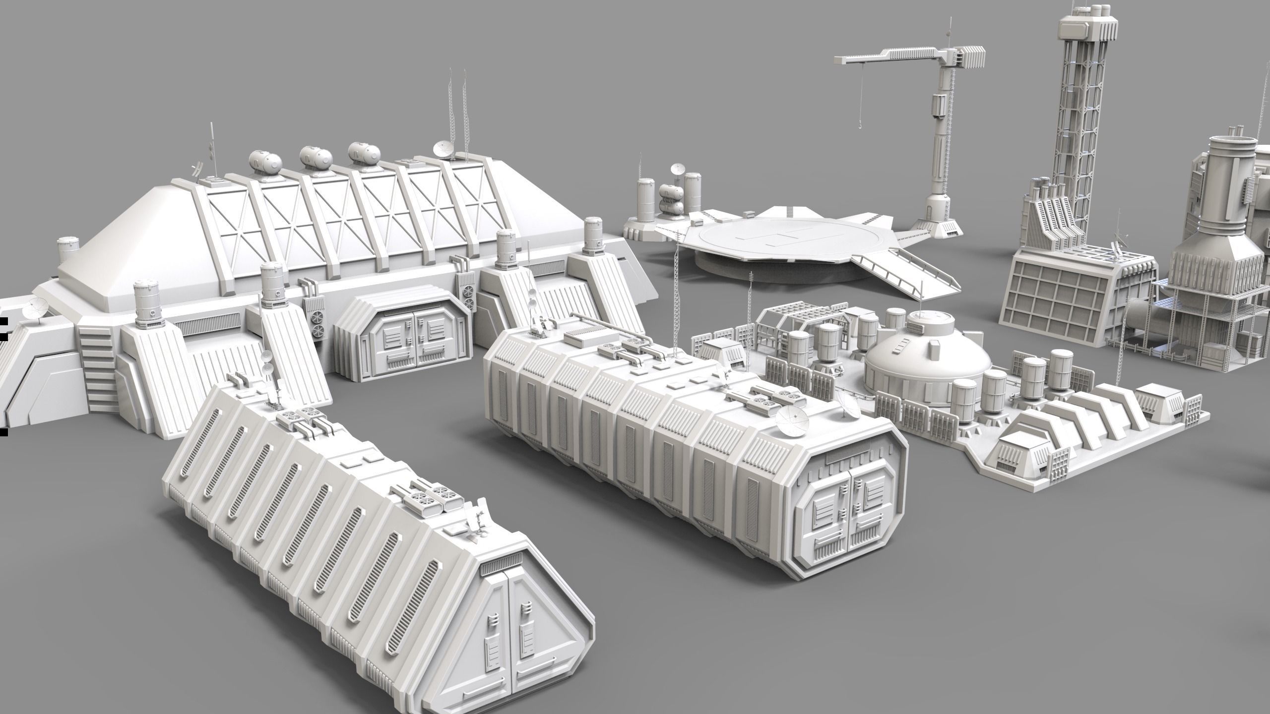 sci fi industrial objects 3D model_4