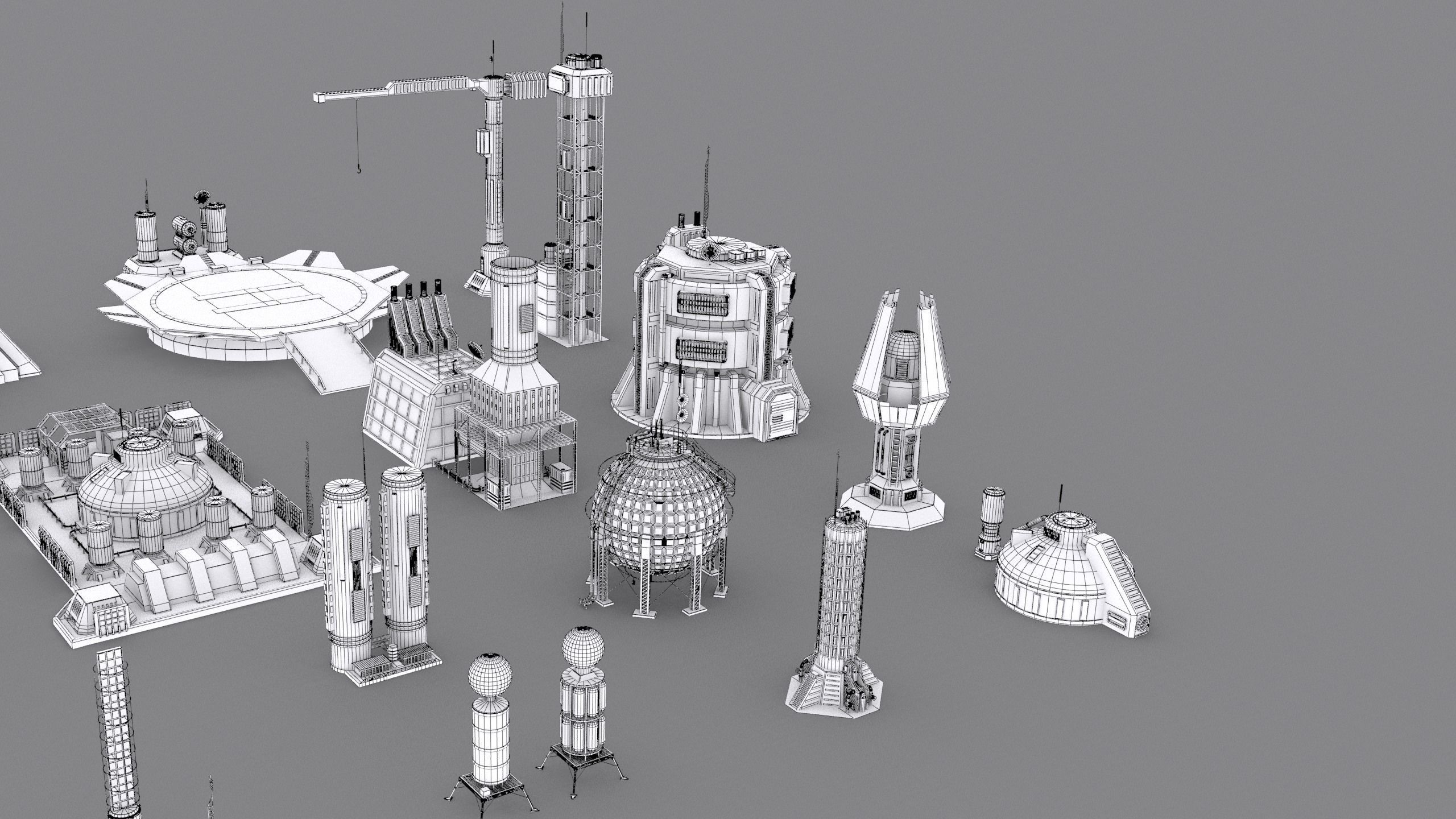 sci fi industrial objects 3D model_7