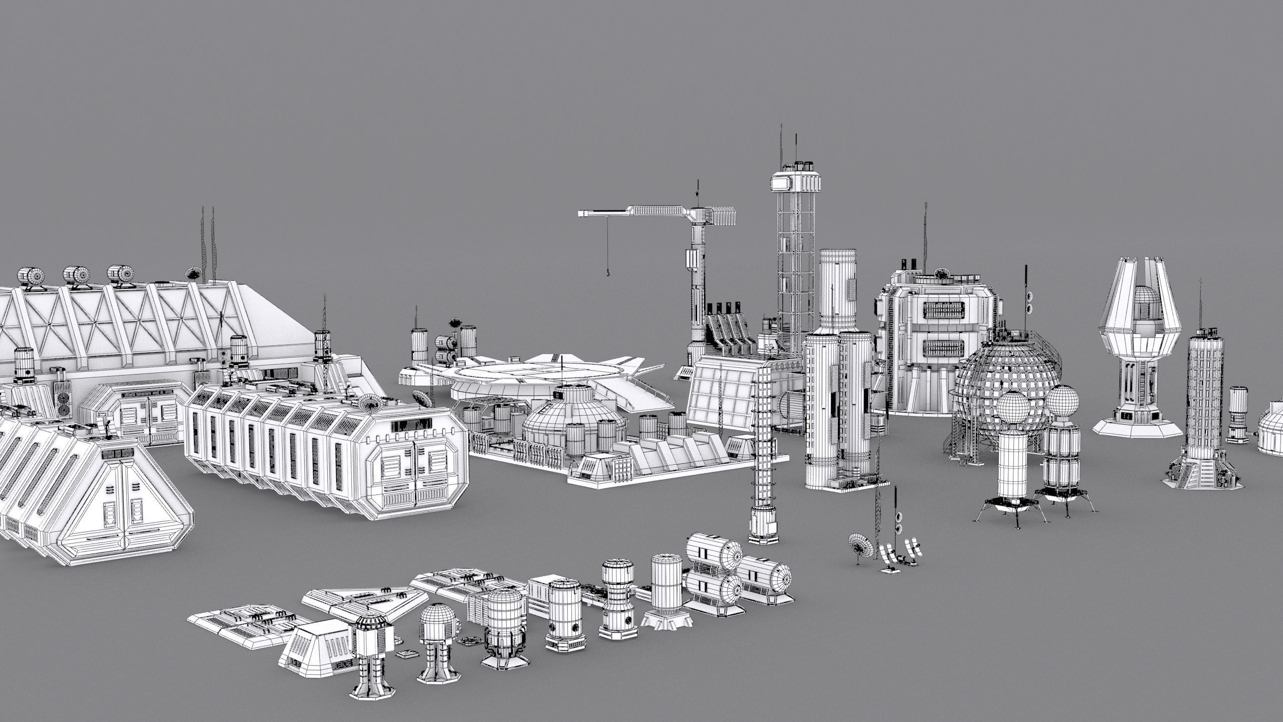 sci fi industrial objects 3D model_3