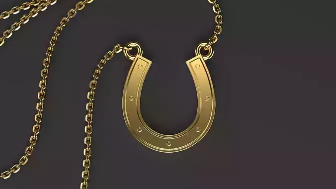 Simple horseshoe pendant Clear 