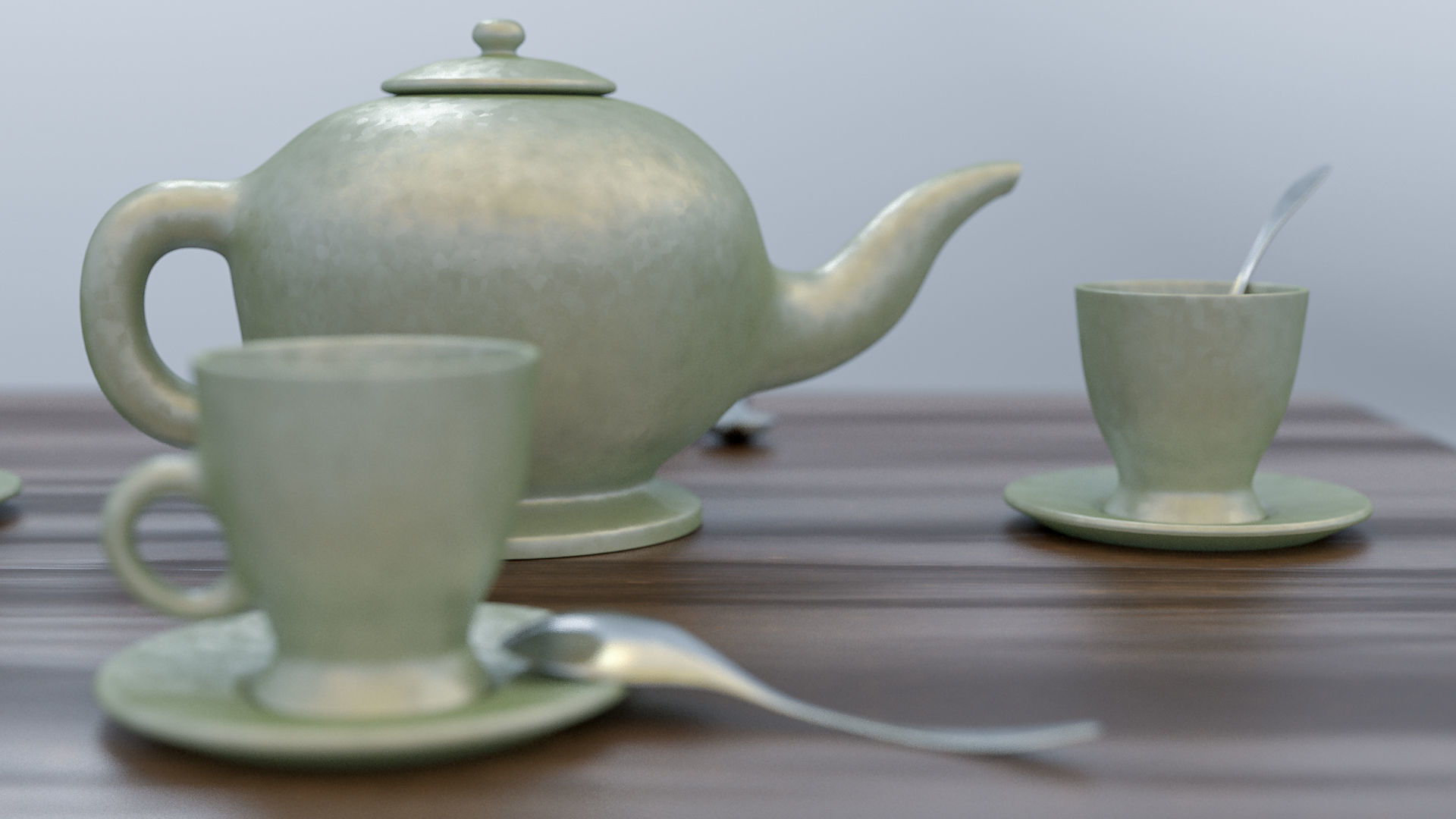Tea service 3D model_3