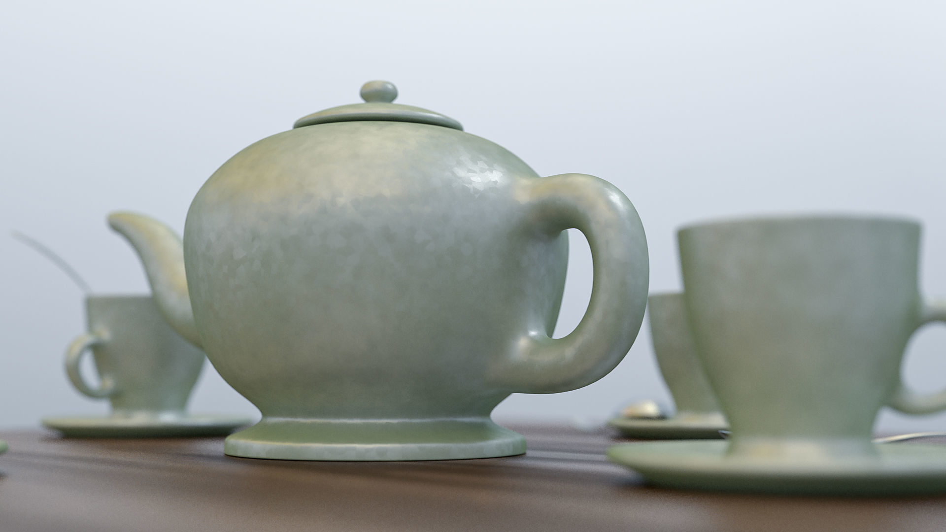 Tea service 3D model_2