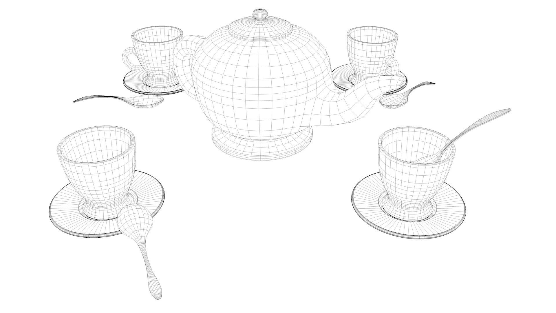 Tea service 3D model_19