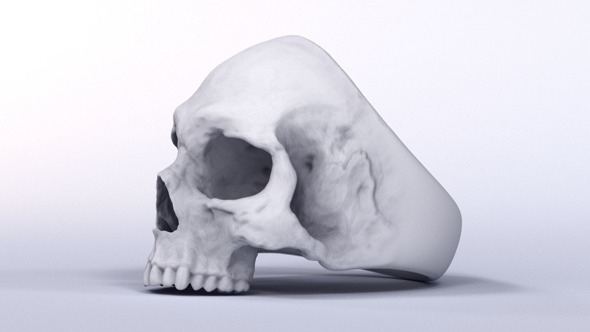 Human Skull Ring Printable 3D Model 3D print model_20