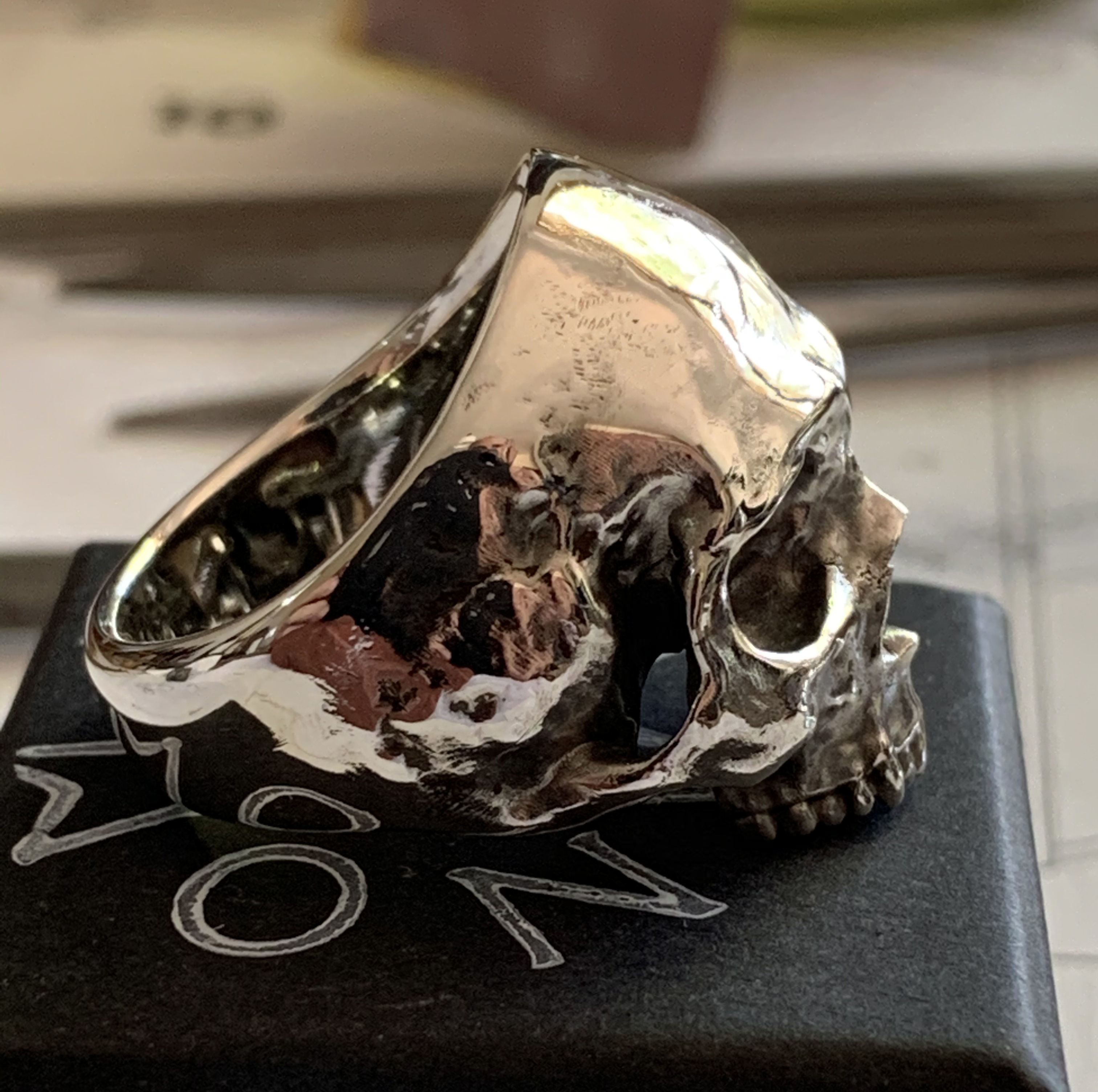 Human Skull Ring Printable 3D Model 3D print model_1