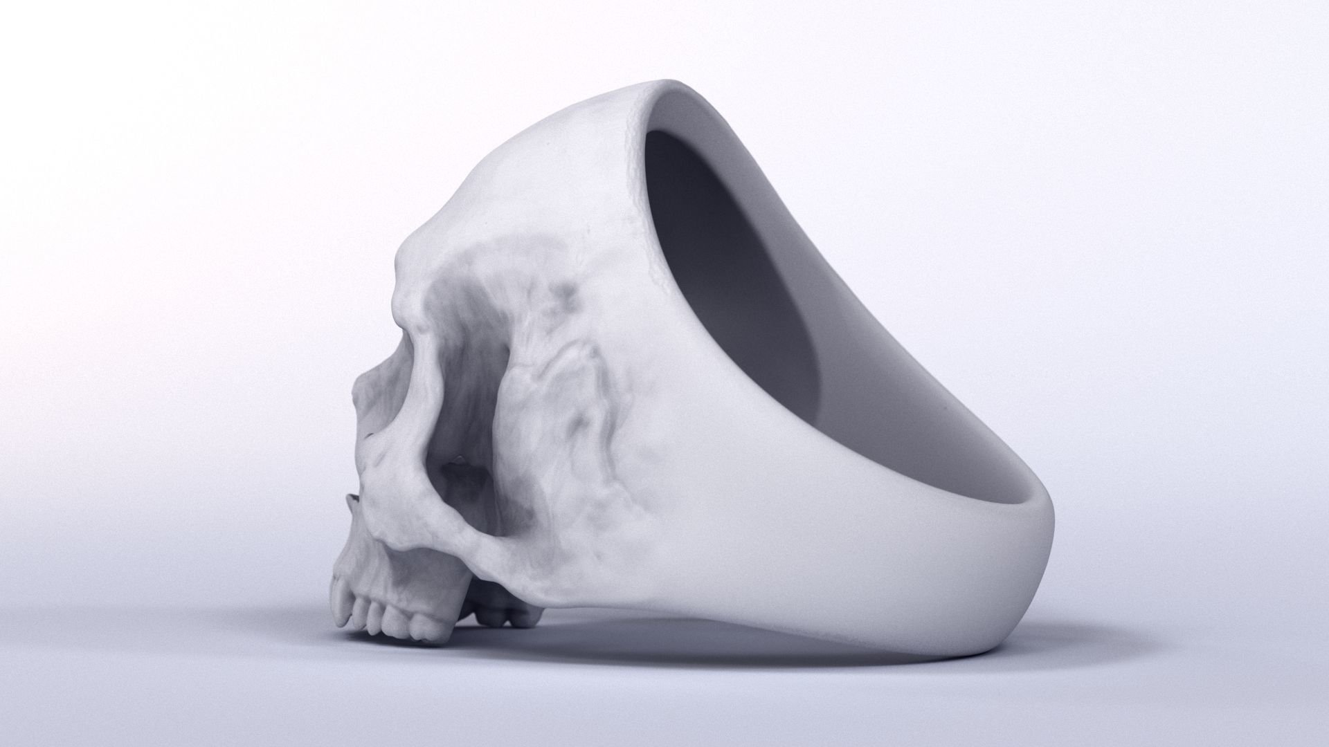 Human Skull Ring Printable 3D Model 3D print model_19