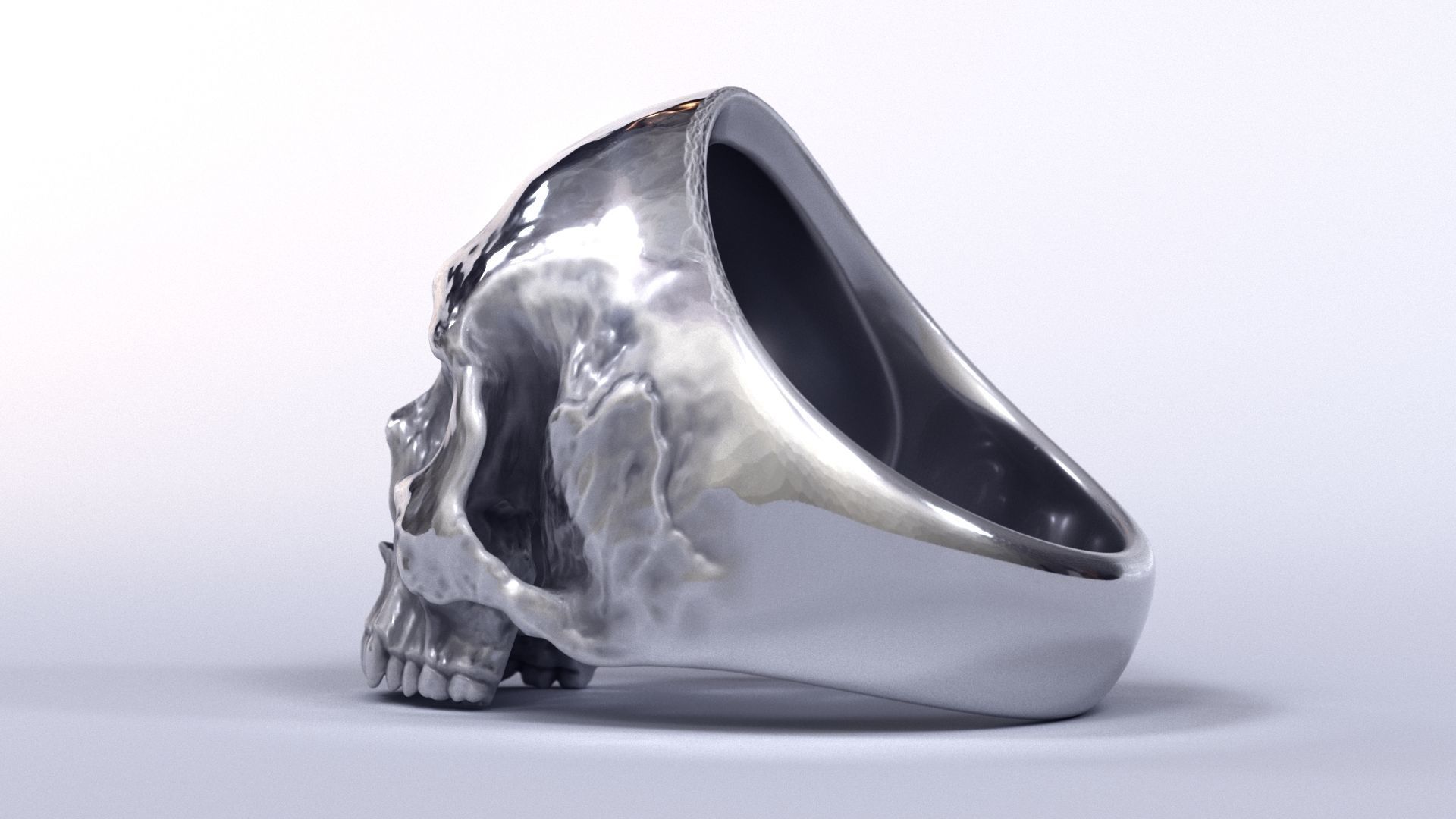 Human Skull Ring Printable 3D Model 3D print model_11