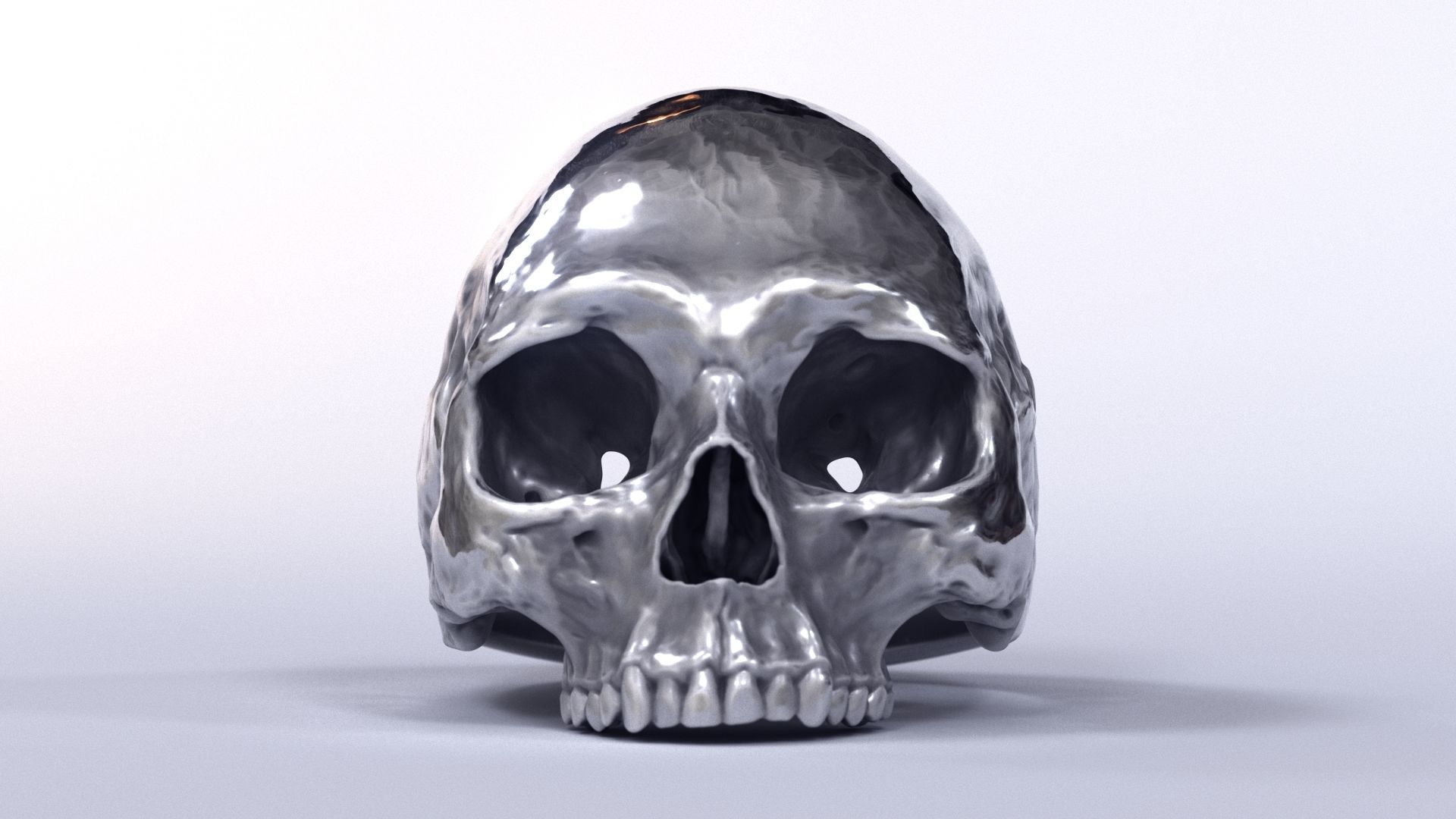 Human Skull Ring Printable 3D Model 3D print model_8